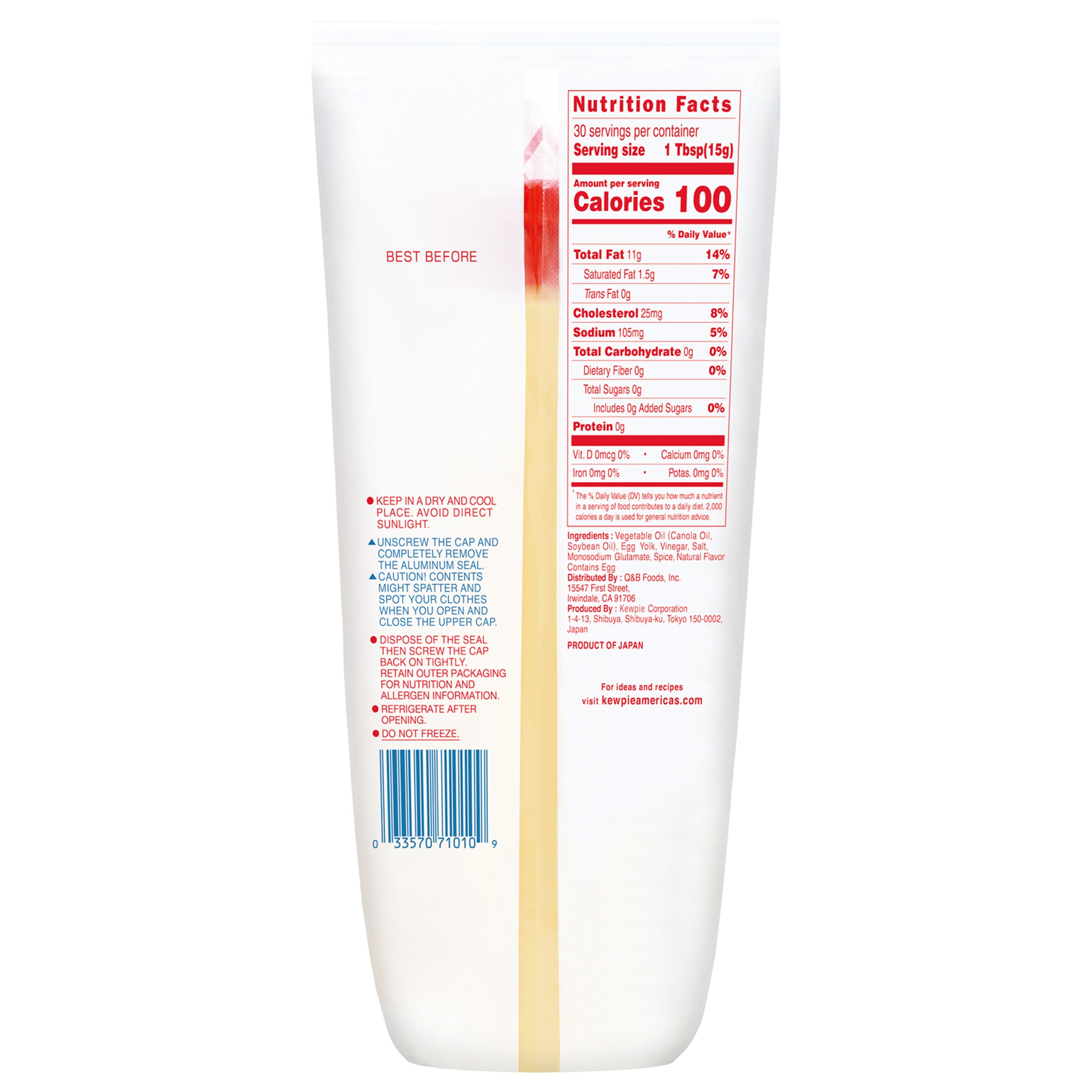KEWPIE Mayonnaise, Rich and Creamy Umami Taste 450 g (Product of Japan)